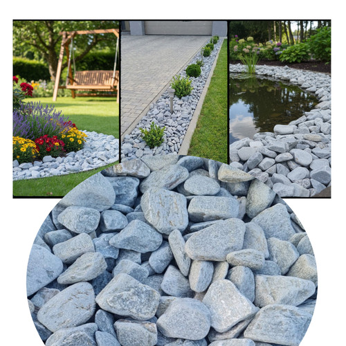 Graue kieselsteine silver - kieselsteine,