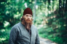 Wikingermütze aus Wolle Rot