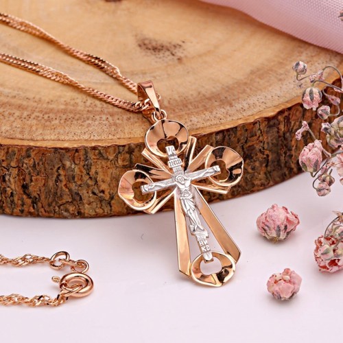 585 gold collier mit - , kreuz