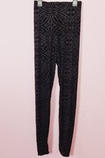 Burned Velvet Leggings Samt schwarz Black Milk Muster Witchy Alternative XS