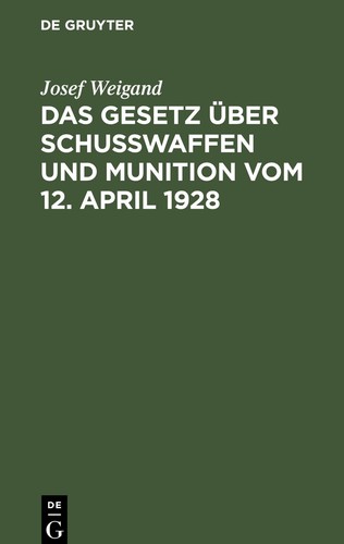 Das gesetz über schußwaffen - gesetz,