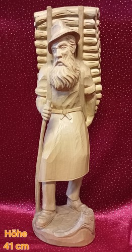 Holzfigur bauer mit kraxe - mit, kraxe"