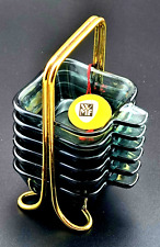 WMF Stapel Aschenbecher Set Turmalin Messing Ständer Wilhelm Wagenfeld (ABP)