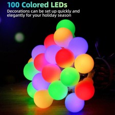 LED Lichterkette Kugeln Innen Außen Party Garten Balkon Outdoor Beleuchtung Deko