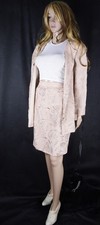 Vtg 100% Seide  Silk Brocade Skirt Suit Kostüm Jacke Rock Carmen Marc Valvo Gr S