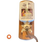 1994er Eduscho Wandkaffeemühle Keramik voll funktionsf. Mahlwerk Auffangschale