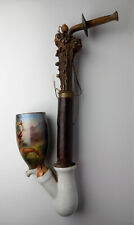 Gesteckpfeife Jägerpfeife Hornschnitt bayerisch-deutsch Tabakpfeife Tabacco pipe