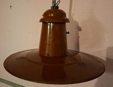 Emallie Industrielampe, Werkstattlampe, DDR Lampe