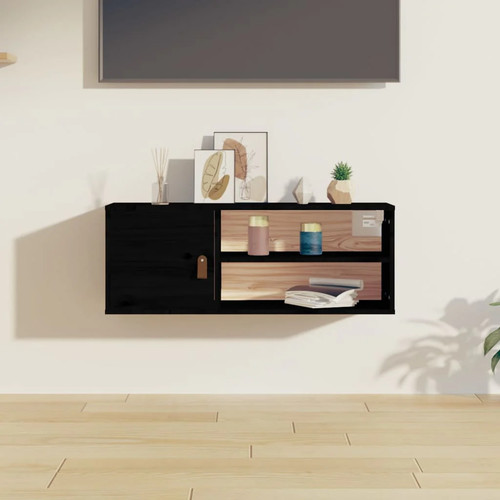 Wandschrank schwarz 80x30x30 - wandschrank,