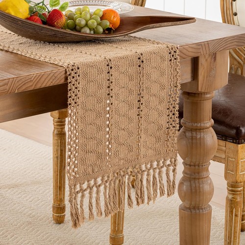 Boho leinen tischläufer - boho,