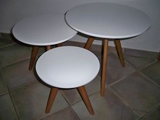 Massivholztische Gutmann Factory  Eiche massiv+MDF - 3 teilig Beistelltische 