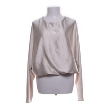 Zara, Bluse, Größe: XL, Beige, Elasthan/Polyester, Einfarbig, Satin, Damen #AIj