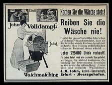 Alte Reklame Werbung 1914 John Volldampf-Waschmaschine Erfurt - Ilversgehofen
