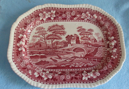Spode platte pink tower - spode,,