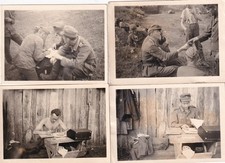 4 x Foto - Soldaten mit Feldmütze - 2.WK