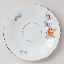 Meissen Untertasse Tee Bunte Blume Bukett 15 cm 1. Wahl