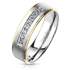 Damen Ring Edelstahl Zirkonia