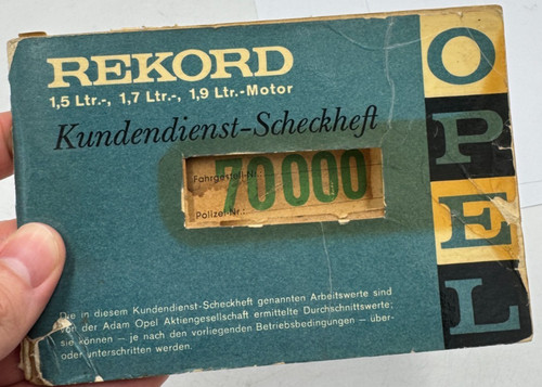 Scheckheft opel rekord - rekord, 1966