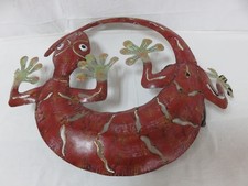 Eidechse Gecko Metall Wanddeko groß Vintage