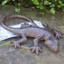 Salamander Gecko Echse Eidechse Gusseisen Gartendekoration Tiere Lurch TT03