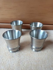 4 Schnapsbecher Zinn Pewter Etain Röders Gravur FmBtl 120 Freundeskreis Sammler 
