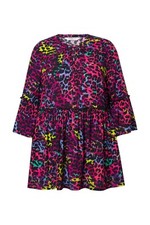 Angel of Style Damen große Größen Bluse A Linie farbiger Leo Print