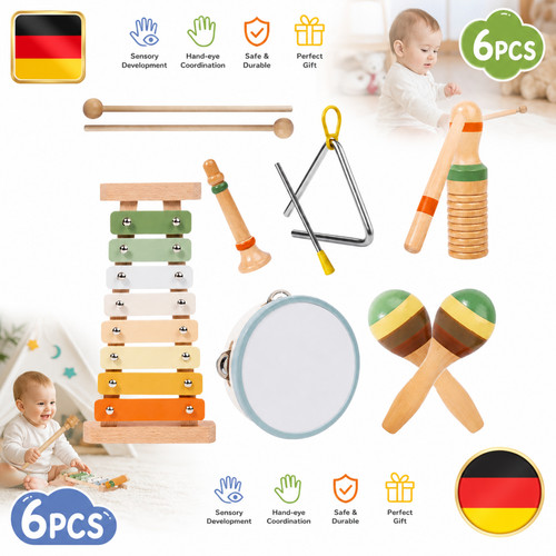 Musikinstrumente set teilig - musikinstrumente-set, 6-teilig