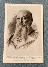 German Empire - unused postcard Großadmiral v. Tirpitz - Invalidendank-Karte