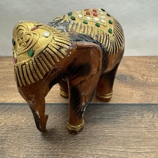 Handgeschnitzter Elefant Holzfigur Indien Deko