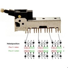 Schiebeschalter polig pos - 6-polig, 2-pos