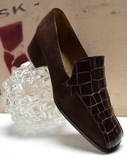 Walter Käfer Damen Pumps Halbschuhe TRUE VINTAGE Kroko optik braun Lack loafer