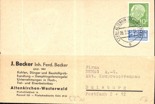 Postkarte baustoffe - (y3823),