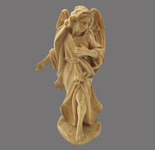 Handgeschnitzt natur Lindenholz: Engel 14 cm ca. 1980 bayrischer Wald