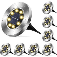 8er Set Solar Gartenlichter mit  Wasserschutz - Warmweiß LED Leuchten