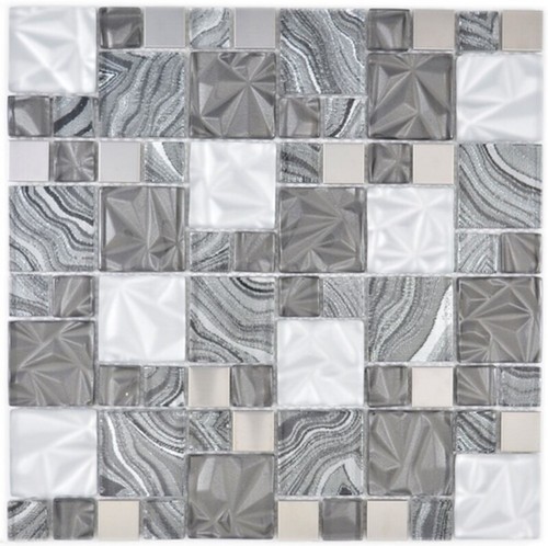 Glasmosaik mosaikfliesen stahl - glasmosaik,