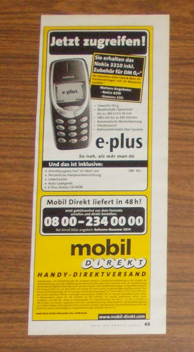 Seltene werbung mobil - werbung,
