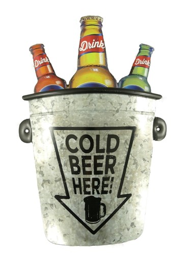 Blechschild cold beer drink - blechschild,