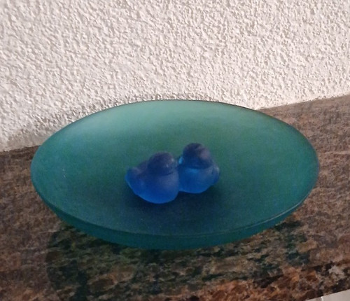 Runde glas dekoschale - glas-dekoschale, grün