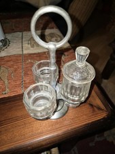 antik Menage für Pfeffer Salz Senf alt antike Metall