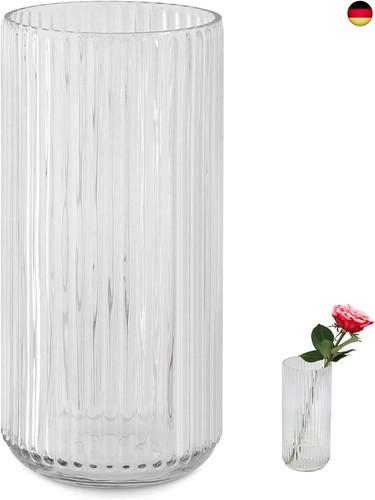 Vasen glas cm gerippte - glas,,