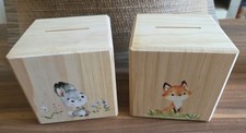 Spardose aus Holz 2 Stück