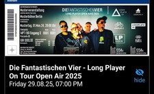 2x konzert tiket Die Fantastischen Vier - Long Player On Tour Open Air 2025