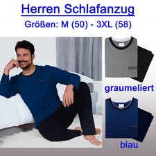 Herren Nachtwäsche Pyjama Schlafanzug Nachtanzug Hausanzug Baumwolle Gr. M-3XL..