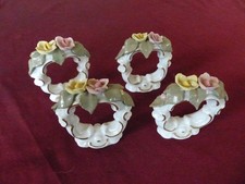 4x Porzellan Serviettenringe -