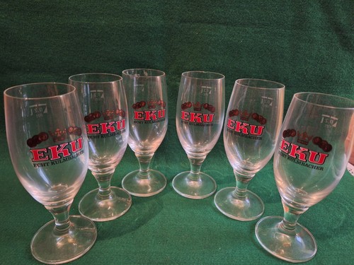 Vintage bierglas 6x eku - -,