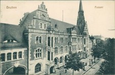 Ansichtskarte Beuthen Postamt 1919  (Nr.9045) Schlesien Polen