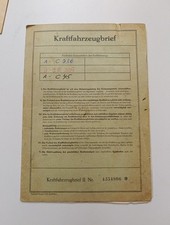 Original Fahrzeug Brief Horex