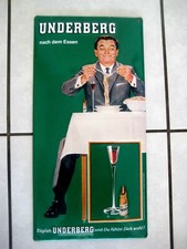Original altes Blechschild (gewölbt) "UNDERBERG KRÄUTERLIKÖR" Werbung Schilder