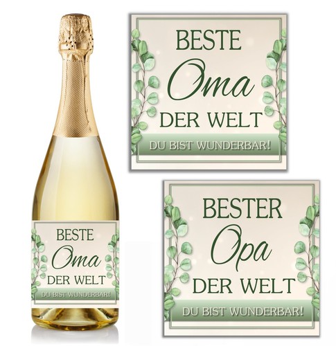 Aufkleber sektflasche - aufkleber,
