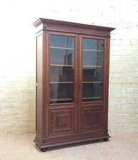 ANTIK! Bücherschrank restauriert Gründerzeit  um 1900 Eiche Vitrine Bücherregal
